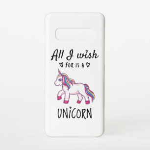 Coque Samsung Galaxy S10 Tout ce que je souhaite est une licorne
