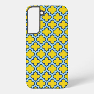 Coque Samsung Galaxy Trellis jaune et bleu bébé, treillis, quatrefeuill