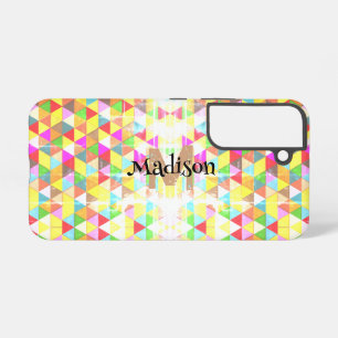 Coque Samsung Galaxy Triangle coloré géométrie rétro motif Monogramme