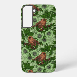 Coque Samsung Galaxy Troglodyte et hellébore, vert clair