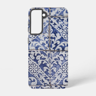 Coque Samsung Galaxy Tuiles portugaises - Azulejo Floral bleu et blanc
