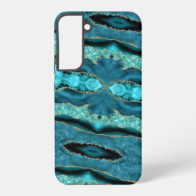 Coque Samsung Galaxy Turquoise Blue Gold Turquoise Samsung Galaxy Coque (Verso)