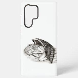 Coque Samsung Galaxy Un Angel endormi, design noir et blanc