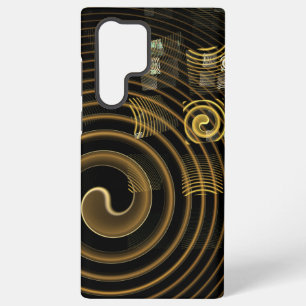 Coque Samsung Galaxy Vagues dorées hypnotiques Art abstrait moderne