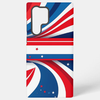 Coque Samsung Galaxy Vagues rouges, bleues et blanches patriotiques ave