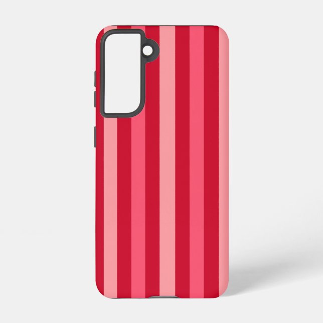Coque Samsung Galaxy Valentines rayures rouge et rose (Verso)
