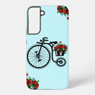 Coque Samsung Galaxy Vélo avec Fleurs Cadeau Samsung Galaxy Coque