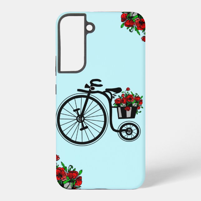 Coque Samsung Galaxy Vélo avec Fleurs Cadeau Samsung Galaxy Coque (Verso)