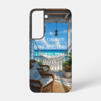 Coque Samsung Galaxy Véranda côtière avec hamac et mer turquoise