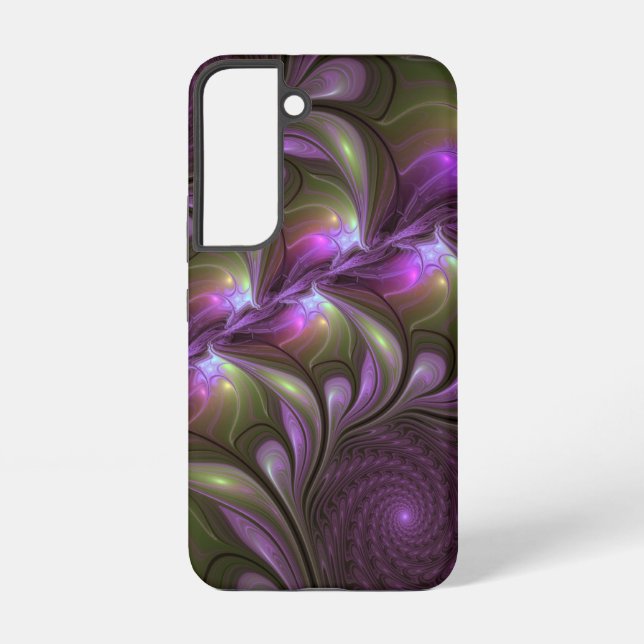 Coque Samsung Galaxy Violet Abstrait violet violet kaki fractal (Verso)