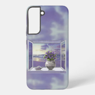 Coque Samsung Galaxy violettes dans un bocal de lune