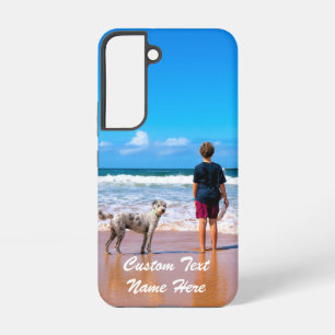 Coque Samsung Galaxy Votre photo d'animal de compagnie avec texte perso