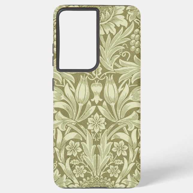 Coque Samsung Galaxy William Morris Fleur verte tournesol (Verso)