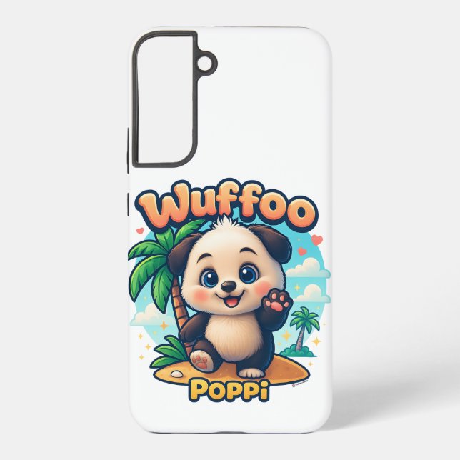 Coque Samsung Galaxy Wuffoo Poppi Cute Kawaii Puppy Tropical Island (Verso)