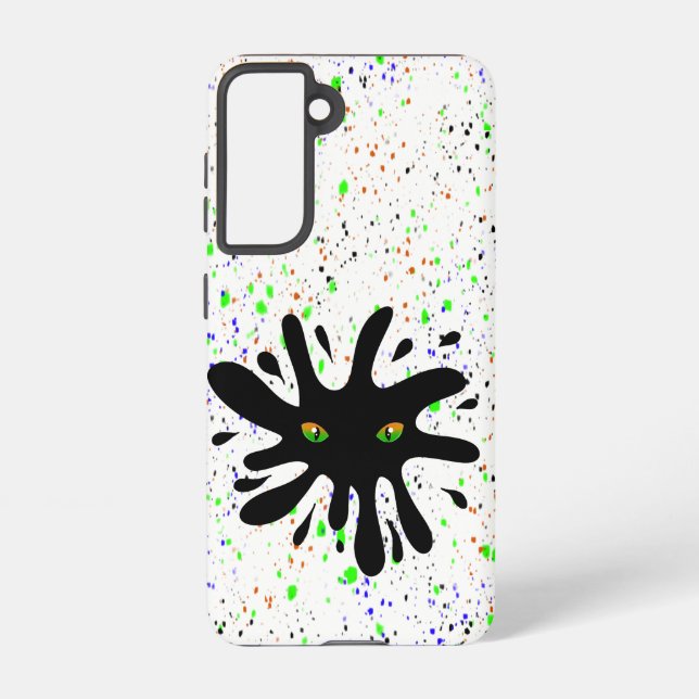Coque Samsung Galaxy Yeux de chat en train d'ouvrir un trou noir (Verso)