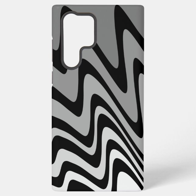 Coque Samsung Galaxy Zigzag noir, gris et blanc (Verso)