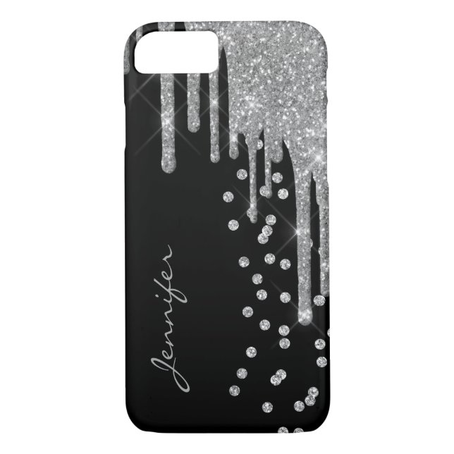 Coque Silver Parties scintillant Drips iPhone 8 (Dos)