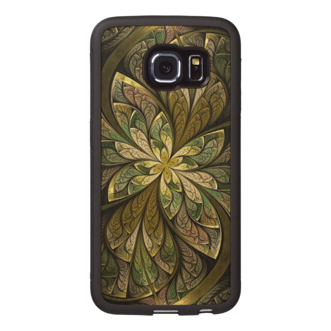 Coque Téléphonique En Bois La Chanteuse Vert (Dos)