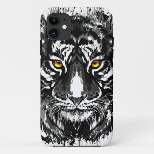 Coque Tiger iPhone 11   Tigre noir et blanc