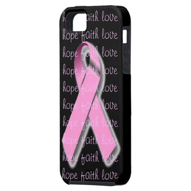 Coque Tough iPhone 5 Iphone rose ruban 5 Coque (Dos gauche)