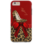 Chic Red & Jaguar Print iPhone 6 Plus Coque