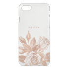 Faux Rose Gold Vintage Thé Roses Clear