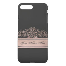 Rose Gold Gradient métal Cadre floral sur noir