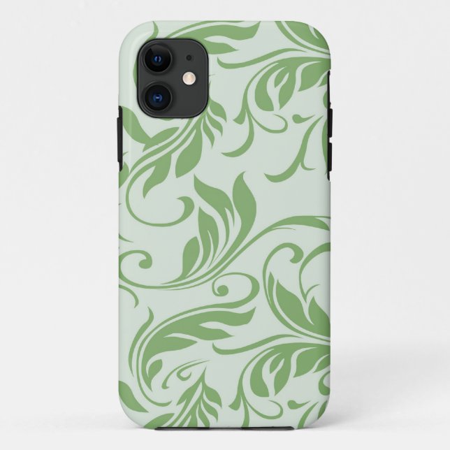 Coque verte florale pour iPhone 5 (Dos)