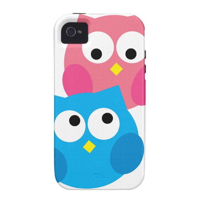 Coque Vibe iPhone 4 Hiboux mignons dans le coque iphone d'amour (Dos)