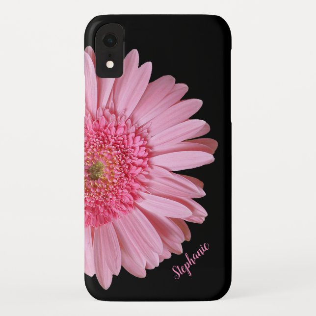 Coque XR pour iPhone en fleurs de Gerber rose (Dos)
