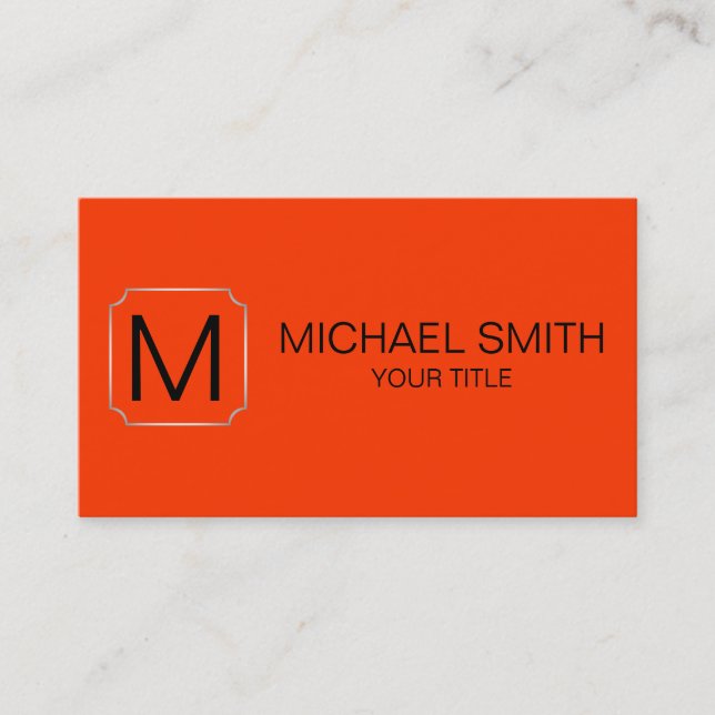 Coquelicot colour background business card (Front)