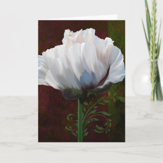 Coquelicot En Rouge white poppy Greeting Card. Card