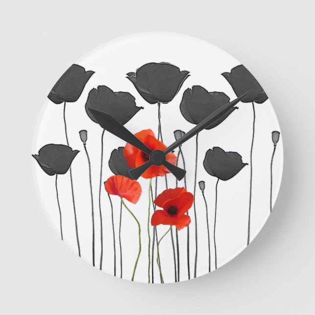 coquelicot round clock (Front)