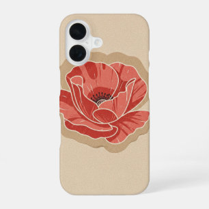 Coquelicot Vintage Stylisé iPhone 16 Case