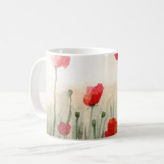 Coquelicots aquarelle floraux, mug art jardin