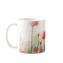 Coquelicots aquarelle floraux, mug art jardin