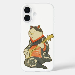 Coque Pour iPhone 16 三 味 線 を 弾 く 猫, Cat  Jouant Guitare, Kuniyoshi, Uki
