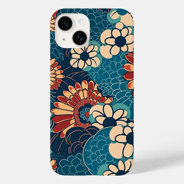 COQUES Case-Mate iPhone 日本の伝統的なヴィンテージデザインを使用したアート作品　花 (Verso)