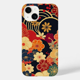 COQUE POUR iPhone 14 日本の伝統的なヴィンテージデザインを使用したアート作品　花