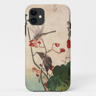 Coques Pour iPhone 花にトンボ, libellule de 広重 et fleur, Hiroshige,