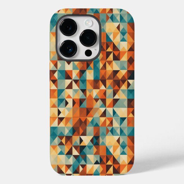 COQUES Case-Mate iPhone 茶色、白、青の幾何学デザイン (Verso)