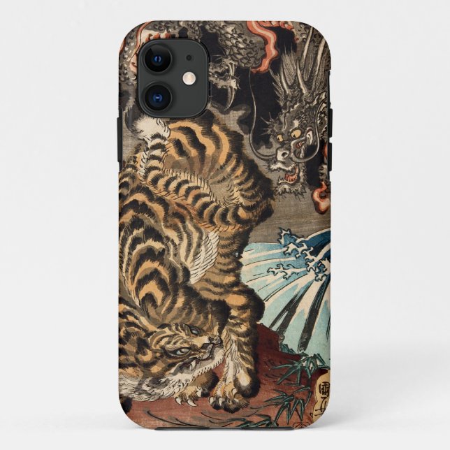 Coques Case-Mate iPhone 龍虎, tigre de 国芳 et dragon, Kuniyoshi, Ukiyo-e (Dos)