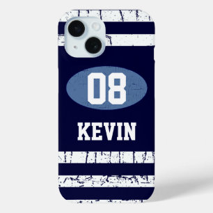 Coque Pour iPhone 15 08 numéro bleu thème sport