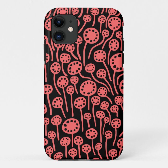 Coques Case-Mate iPhone 090512 rose tropicale sur noir (Dos)
