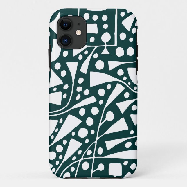 Coques Case-Mate iPhone 120112 Blanc sur Vert foncé (Dos)