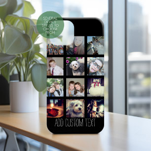 Coques iPhone 16 Pro 12 Instagram Photo Collage avec Arrière - plan noi