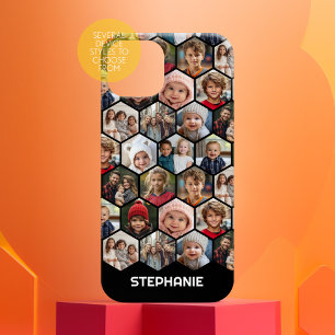 Coque Pour iPhone 14 12 Photo Collage - Hexagon funky - Motif aléatoire