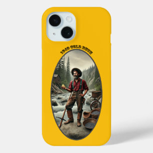Coque Pour iPhone 15 1849 California Gold Miner avec un gros Nugget URM