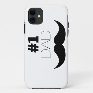 Coques Pour iPhone #1 Papa Mustache noire - Numéro Un
