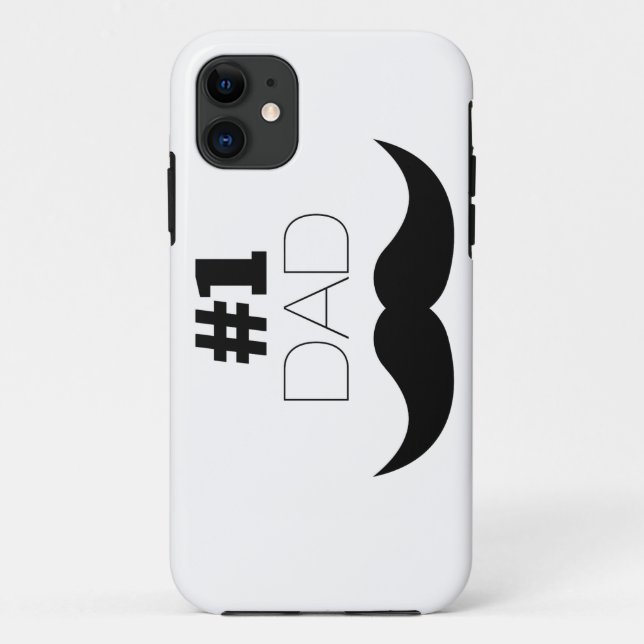 Coques Case-Mate iPhone #1 Papa Mustache noire - Numéro Un (Dos)
